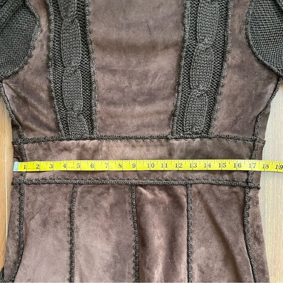 Luciano Abitboul suede and knit long boho hooded sweater coat - Picture 12 of 13